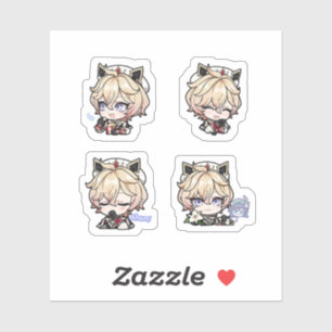 Dahlia Genshin Impact 4 Pack Sticker Sheet