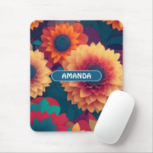 Dahlia Geometric Colorful Personalized Pattern Mouse Pad