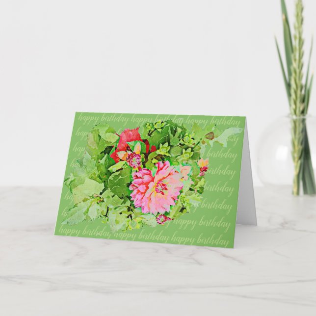 Dahlia happy birthday card (Front)