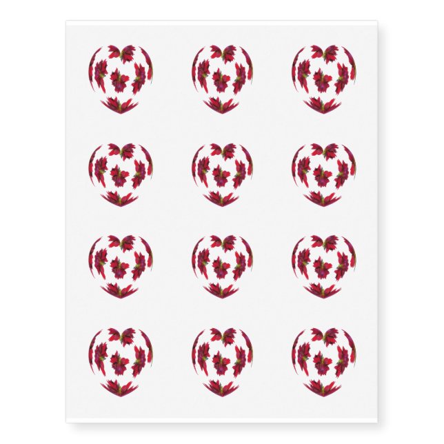 Dahlia Heart Temporary Tattoos (Front)