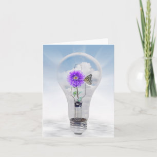 Dahlia in Light Bulb Card