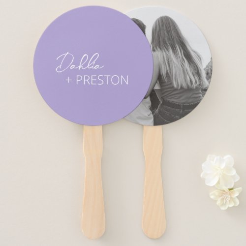 Dahlia Lavender Contemporary Modern Wedding Hand Fan