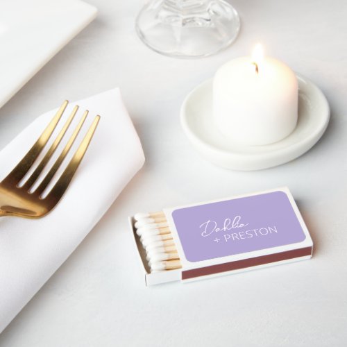 Dahlia Lavender Contemporary Modern Wedding Matchboxes