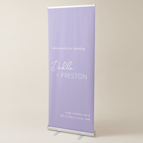 Dahlia Lavender Contemporary Modern Wedding Retractable Banner