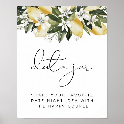 DAHLIA Lemon Citrus Date Jar Date Night Poster