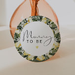 DAHLIA Lemon Citrus Fruit Summer Mommy to Be Button<br><div class="desc">This button pin features  watercolor lemons and a cute handwritten font with the saying,  "mommy to be". This gender-neutral button is the perfect accessory for your citrus baby shower or gender reveal party.</div>