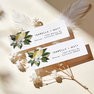 DAHLIA Lemon Citrus Fruit Summer Return Address Label