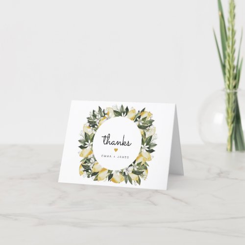 Dahlia _ Lemon Citrus Tropical Fruit Floral Thank You Card