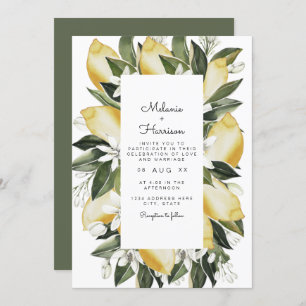 Dahlia - Lemon Citrus Tropical Fruit Garden Invitation