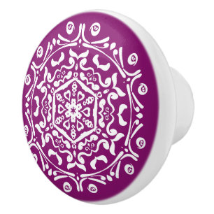 Dahlia Mandala Ceramic Knob