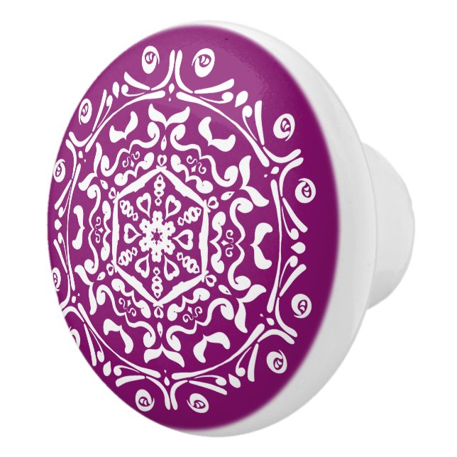 Dahlia Mandala Ceramic Knob (Right)