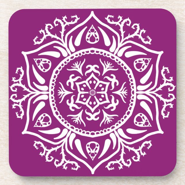 Dahlia Mandala Drink Coaster (Front)