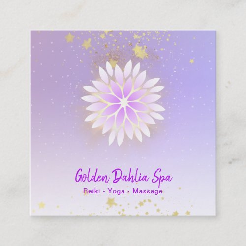  Dahlia Mandala Pastel Lavender Pink AP2 Square Business Card