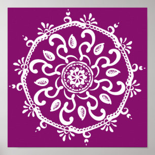 Dahlia Mandala Poster