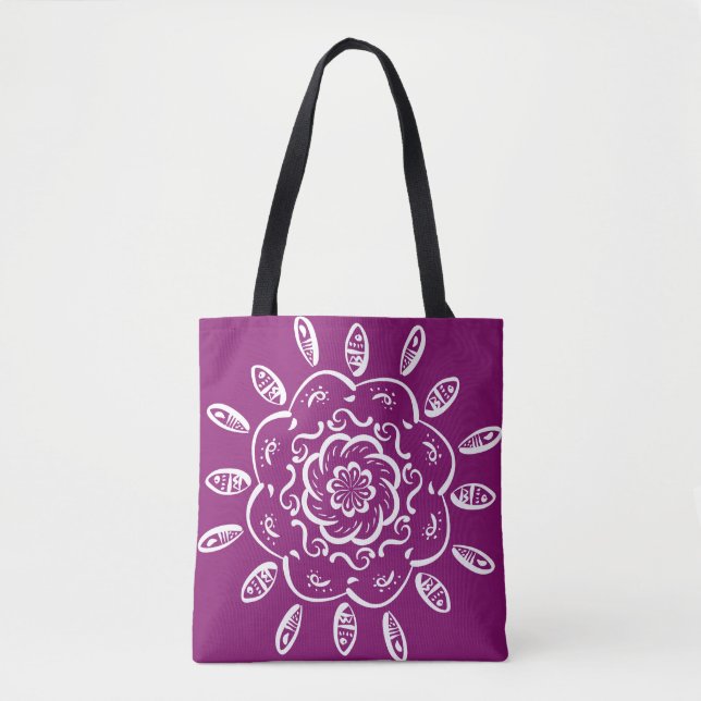 Dahlia Mandala Tote Bag (Front)