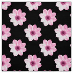 Dahlia Pattern - Pink on Black Fabric