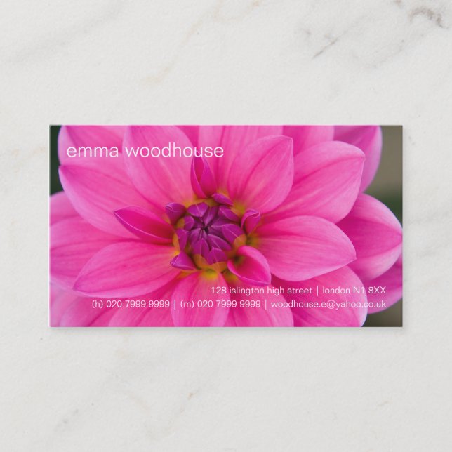 Dahlia • Personal Business Card (Front)