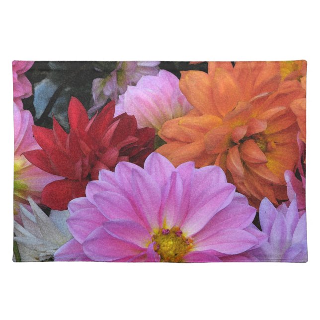 Dahlia Petals Cloth Placemat (Front)