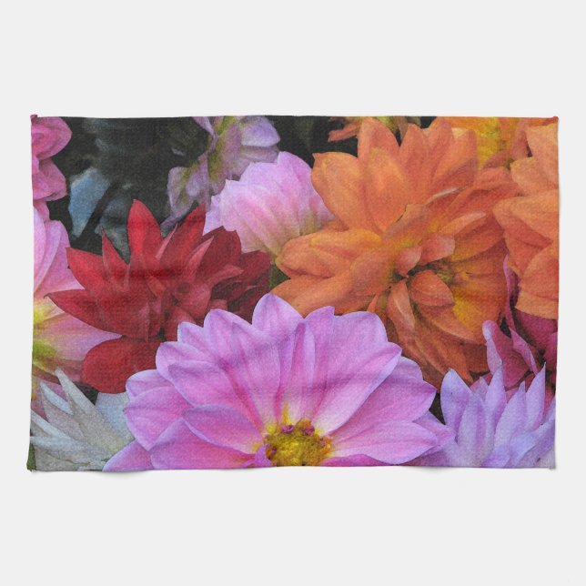 Dahlia Petals Kitchen Towel (Horizontal)