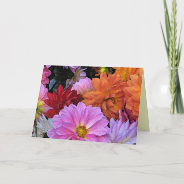 Dahlia Petals Mothers Day Card (Front)