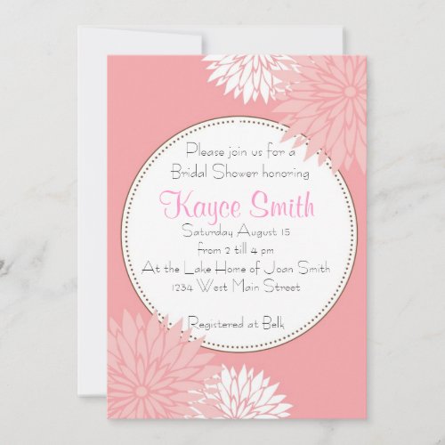 Dahlia Pink Flower Invitation