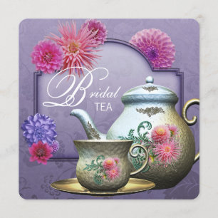 Dahlia Pink Purple Bridal Tea Shower Invitation