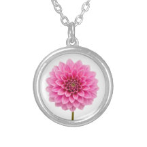 Dahlia Pink silver plated necklace