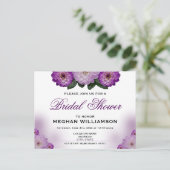 Dahlia Purple Floral Bridal Shower Invitation Post Postcard (Standing Front)
