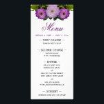 Dahlia Purple Lavender Lilac Floral Wedding Menu<br><div class="desc">Dahlia Purple Lavender Lilac Floral Wedding Menu Card. Beautiful, elegant, and modern dark and light purple Dahlia flowers with green leaves. These colors can be used for purple wedding themes and lavender/lilac wedding themes. Perfect for a Fall/Autumn wedding, Summer wedding, or a Spring wedding. You can customize and personalize the...</div>