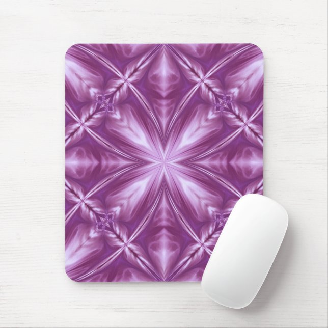 Dahlia Purple Milky White Clouds Abstract Pattern Mouse Pad (With Mouse)