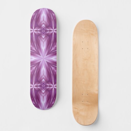Dahlia Purple Milky White Clouds Abstract Pattern Skateboard