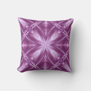 Dahlia Purple Milky White Clouds Abstract Pattern Throw Pillow