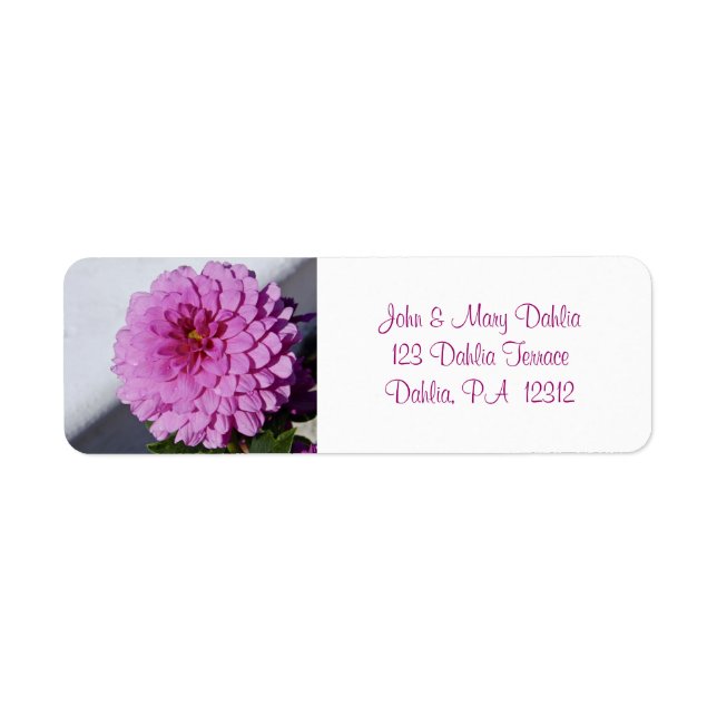 Dahlia Return Address Label (Front)