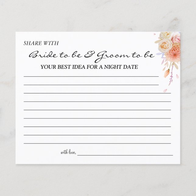 Dahlia & roses share a date night idea card flyer (Front)