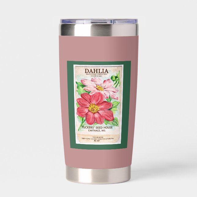 Dahlia Seed Pack Insulated Tumbler (Front)
