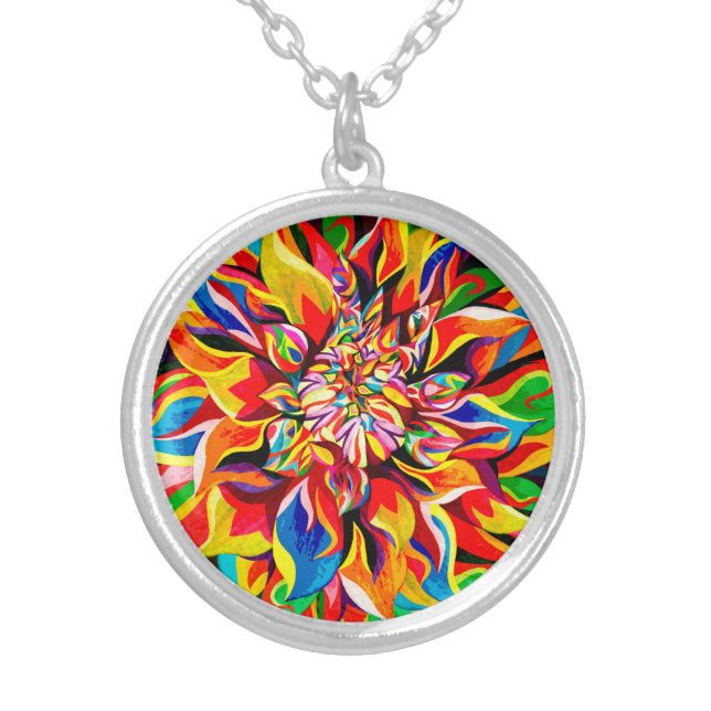 Dahlia Silver Plated Necklace (Front)