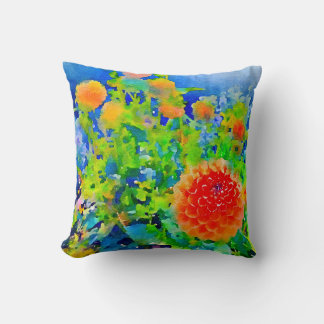 Dahlia Variations Throw Pillow