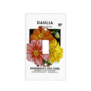 Dahlia Vintage Seed Packet Light Switch Cover