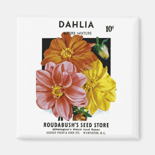 Dahlia Vintage Seed Packet Magnet