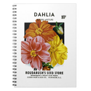 Dahlia Vintage Seed Packet Notebook