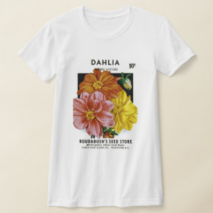 Dahlia Vintage Seed Packet T-Shirt