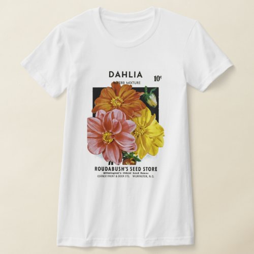 Dahlia Vintage Seed Packet T_Shirt