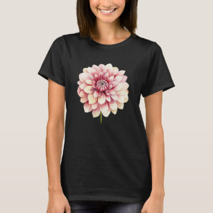 Dahlia Watercolor Flower Design T-Shirt