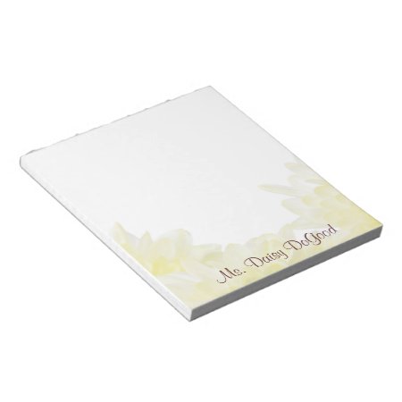 Dahlia White Flower Note Pad