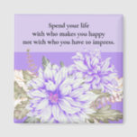 Dahlias - Amethyst Wedding Favor Magnet<br><div class="desc">A lovely little gift for your wedding guests!  This 2"x2" magnet can go home with your attendees and then be utilized on their refrigerators or file cabinets and will always remind them of your special day.</div>