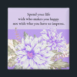 Dahlias - Amethyst Wedding Favor Magnet<br><div class="desc">A lovely little gift for your wedding guests!  This 2"x2" magnet can go home with your attendees and then be utilized on their refrigerators or file cabinets and will always remind them of your special day.</div>