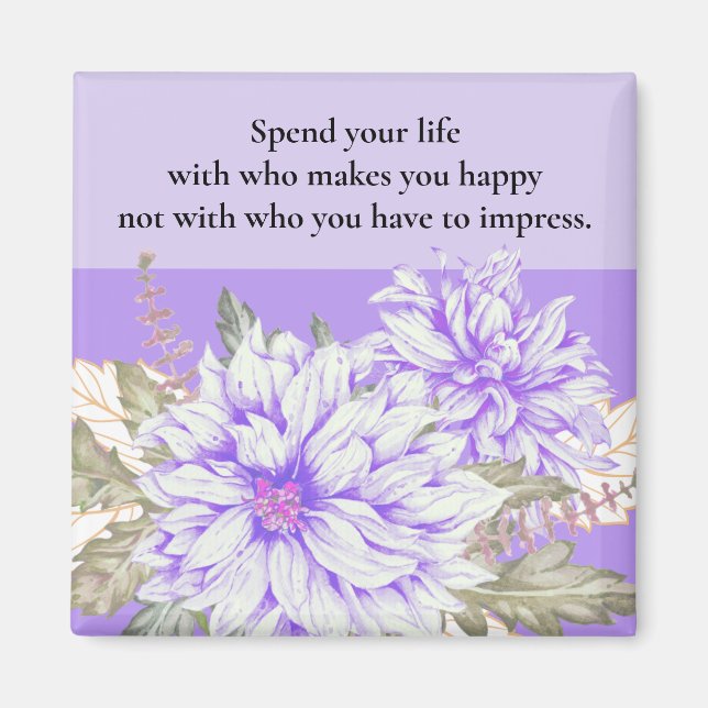 Dahlias - Amethyst Wedding Favor Magnet (Front)