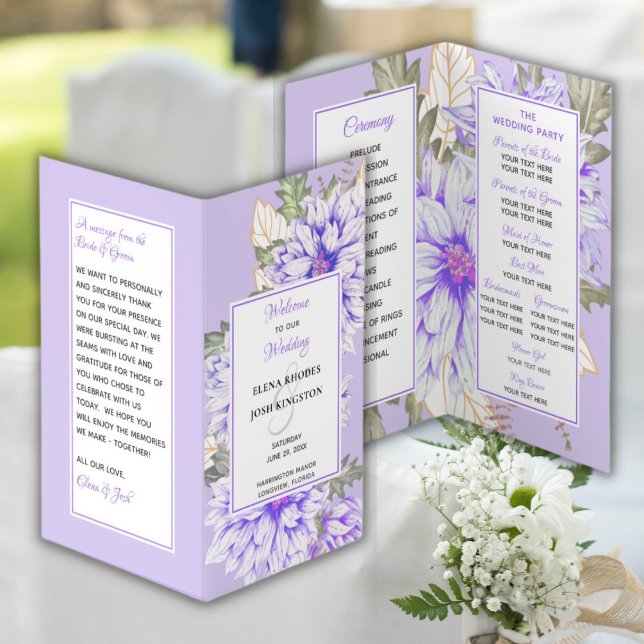 Dahlias Amethyst Wedding Program (Creator Uploaded)