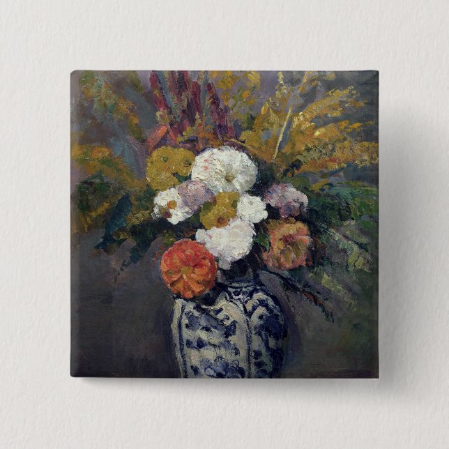 Dahlias, c.1873 pinback button (Front)