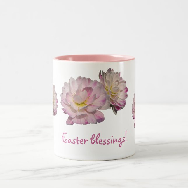 Dahlias Easter Two-Tone Coffee Mug (Center)